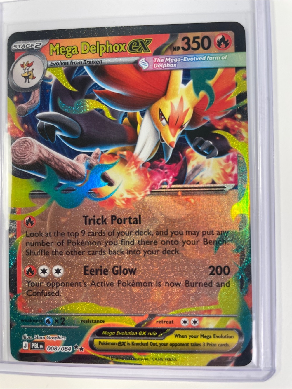 Mega Delphox EX Pokémon Card - Red, Orange Holographic